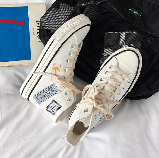 

High canvas shoes male Korean version of the trend of all-match shoes male fashion shoes 2021 new spring and autumn graffiti clo