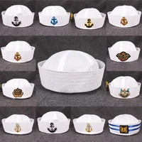 military hats white captain sailor hat navy marine caps with anchor army hats for women men child fancy cosplay hat accessories