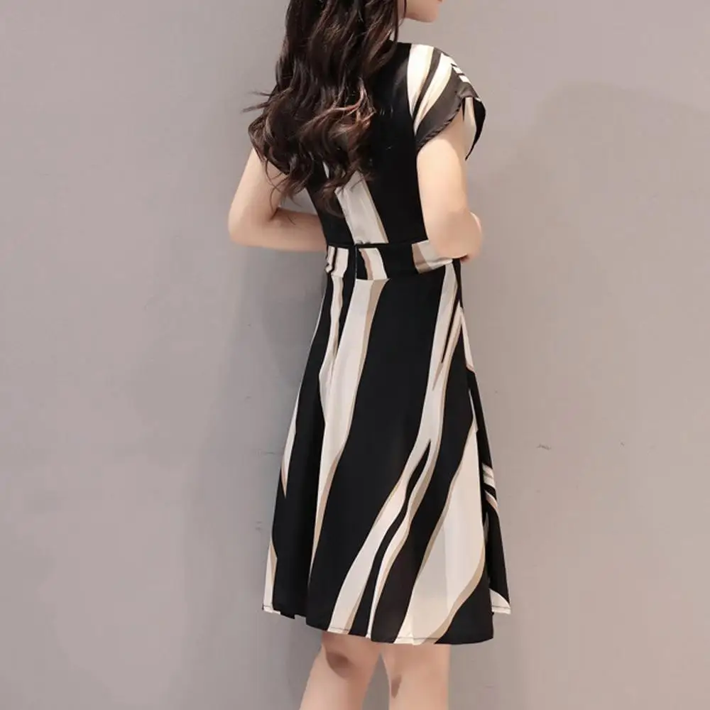 Женское платье с принтом длинное повседневное Хлопковое круглым вырезом и