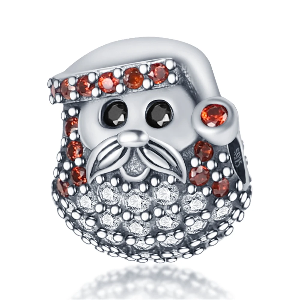 

Classic Father Christmas With Zircon Charms Beads Fit Original Pandora Bracelet Bangle 925 Sterling Silver Charms Jewelry