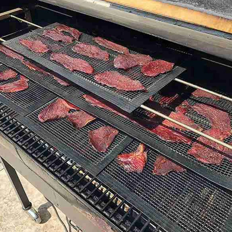 

Heat-Resistant Baking Pan Mat Hollow Grid Grilling Mat BBQ Mesh High Temperature Resistant Barbecue Net, 4PCS