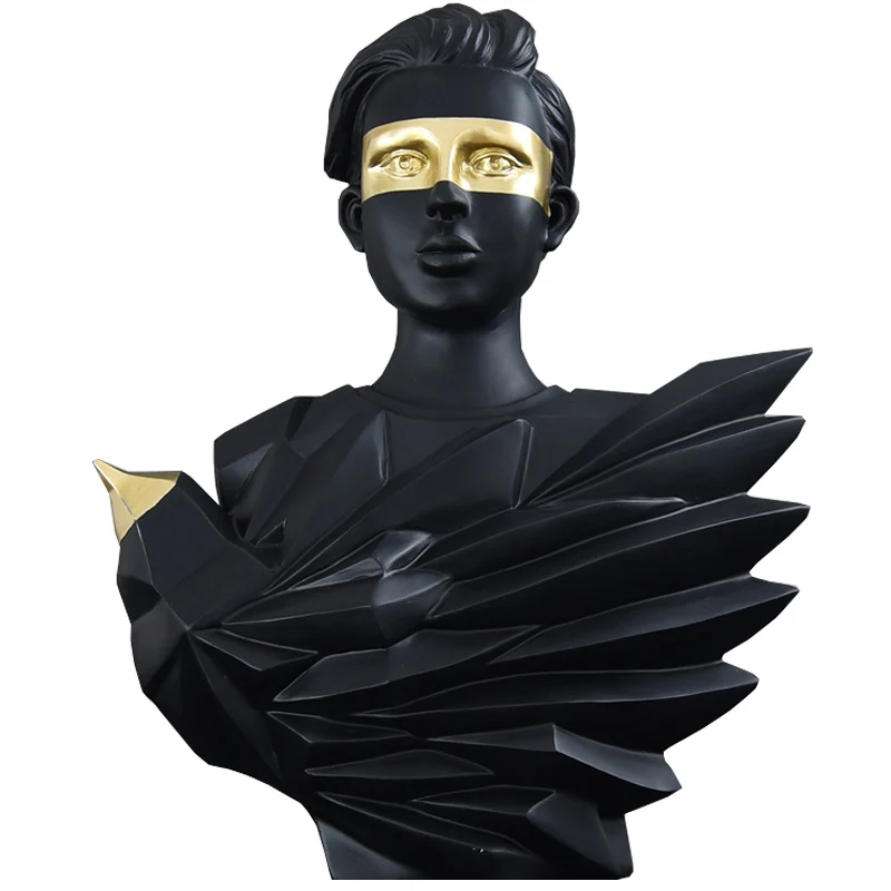 

Nordic creative statue plaster figure black sculpture abstract living room decor Crafts woondecoratie greek mythology AC50DX