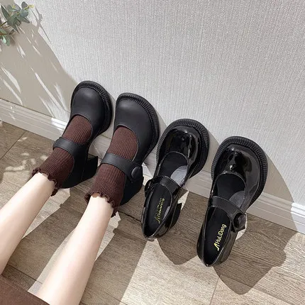 Женские маленькие кожаные туфли новинка 2020 Туфли Мэри Джейн в стиле ретро с