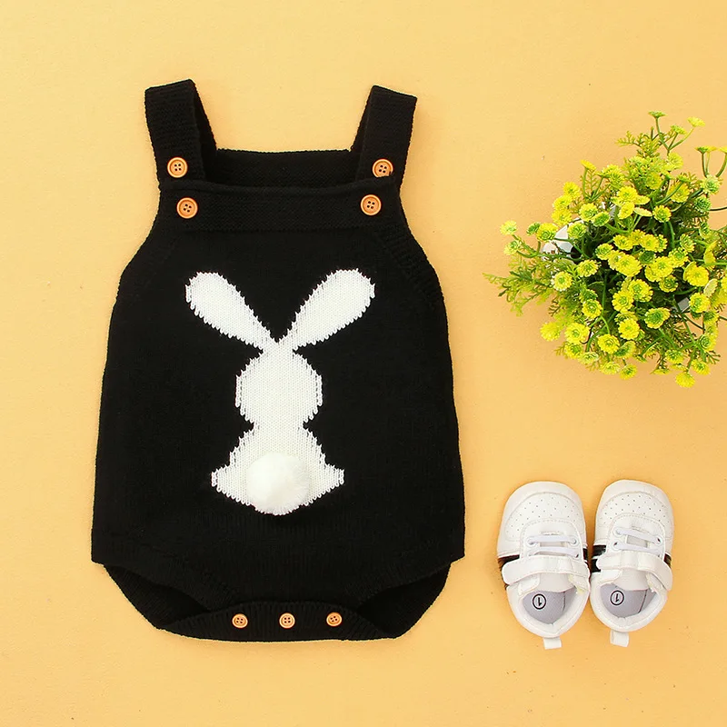 

Baby Clothes Baby Bodysuits Adorable Rabbit Pattern Girl Boy Knit Jumpsuits Toddler Kids Easter Outfit Cartoon Costum