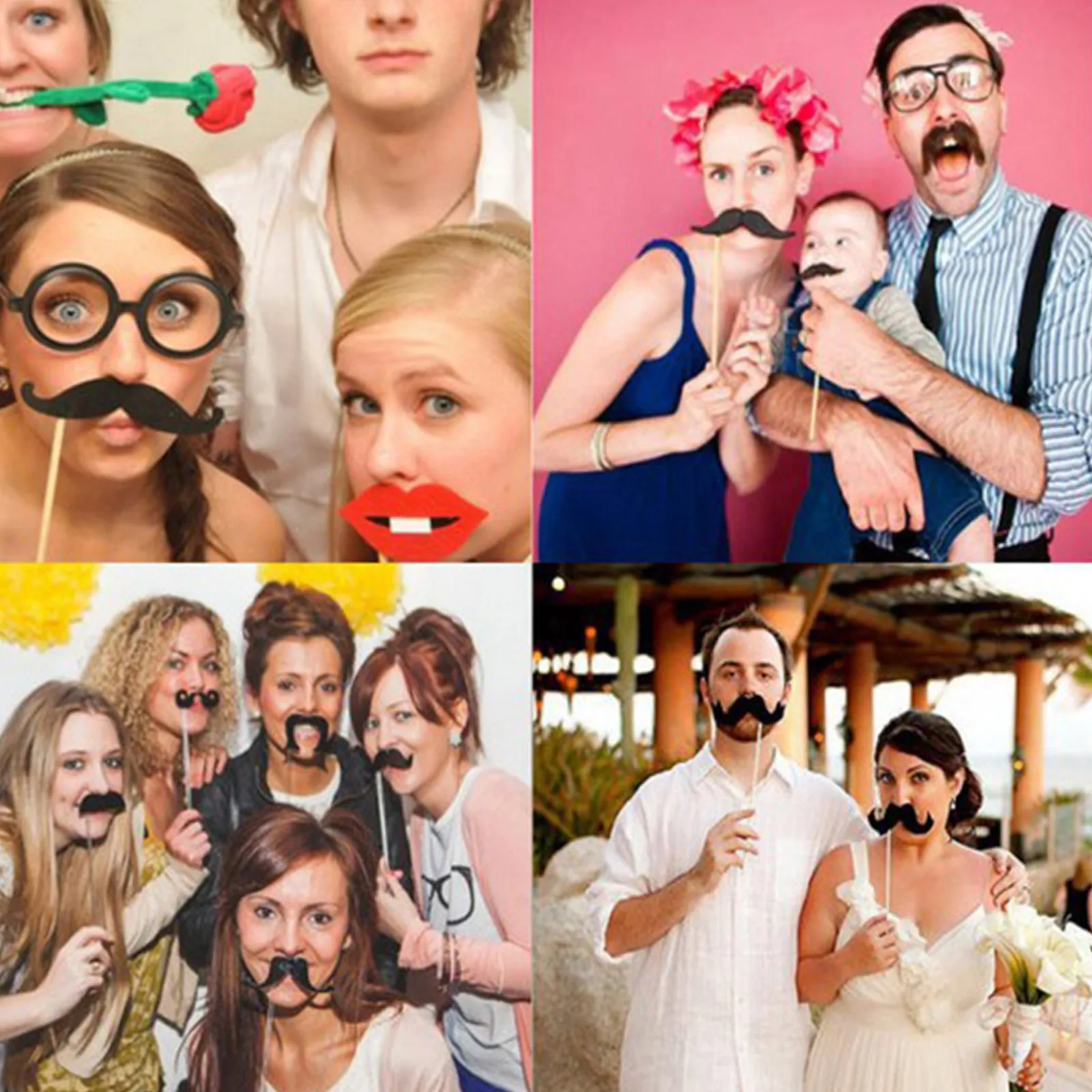 Behogar 21pcsNew год Рождество фото реквизит для фотографии с палкой лента DIY вечерние