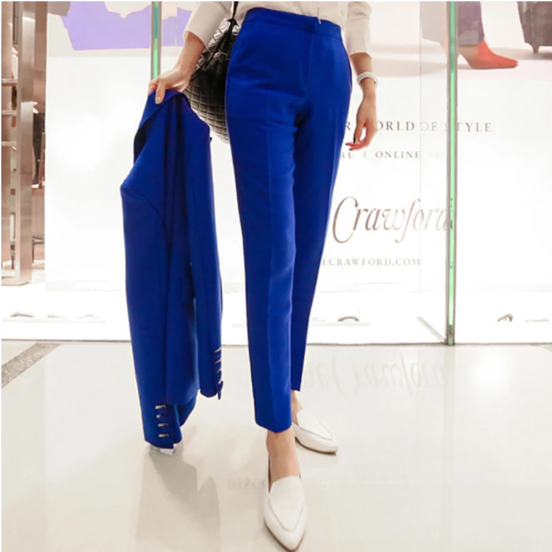 2021 Лето Весна формальная мода OL топ и брюки карандаш костюм Офисная Леди 2 шт