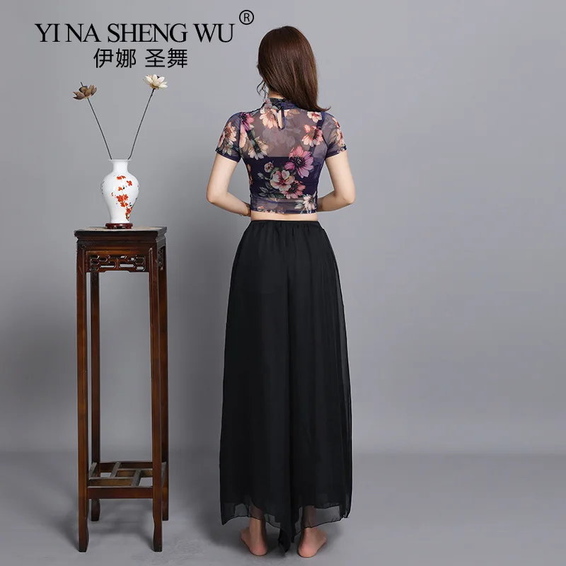 Топ женский с высоким воротником вечерний топ из газовой ткани для народных