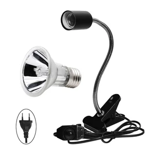 Высококачественная галогенная лампа для рептилий 97% Уфа и 3% уфв с держателем на зажиме, греющая Лампа Черепахи, греющая лампа, брызгозащищенная