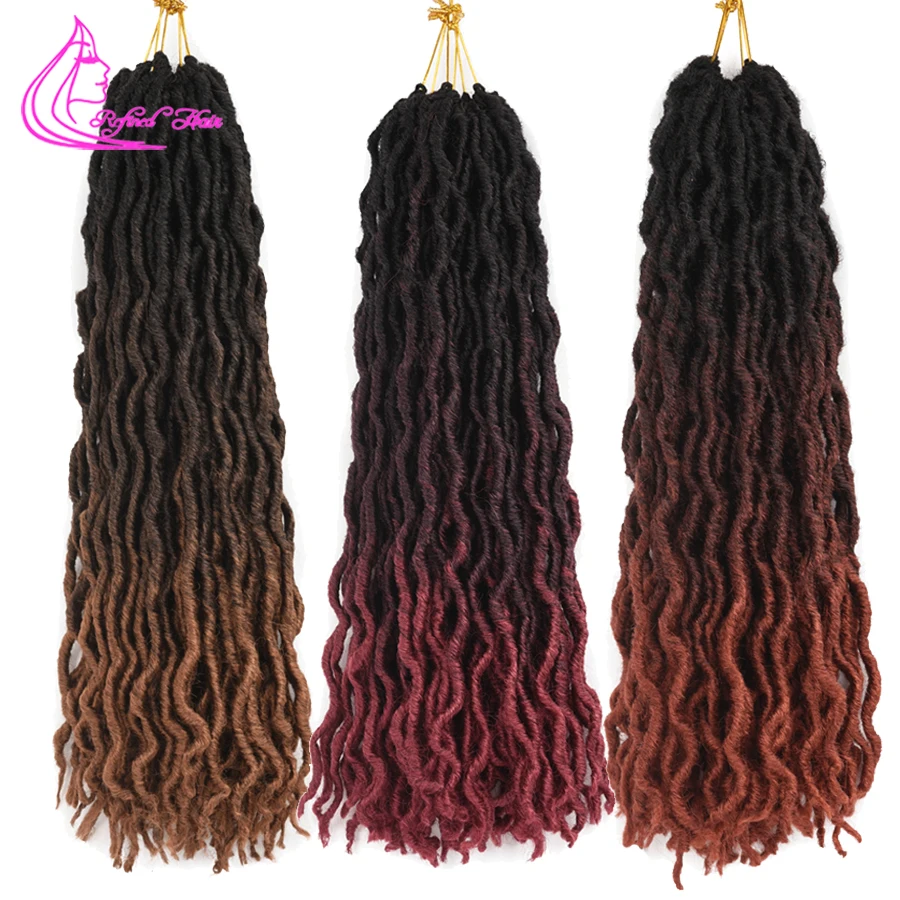 Рафинированные волосы Goddess Faux locs Curly 24 пряди/Упаковка 18 дюймов мягкие натуральные
