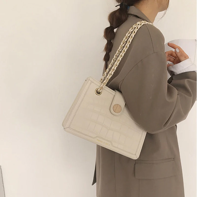 

Women Shoulder Bag New Fashion Female Bag PU High Quality Chain Solid Color Bag Ladies Messenger Shopping Bag Hot Sale Wholesale