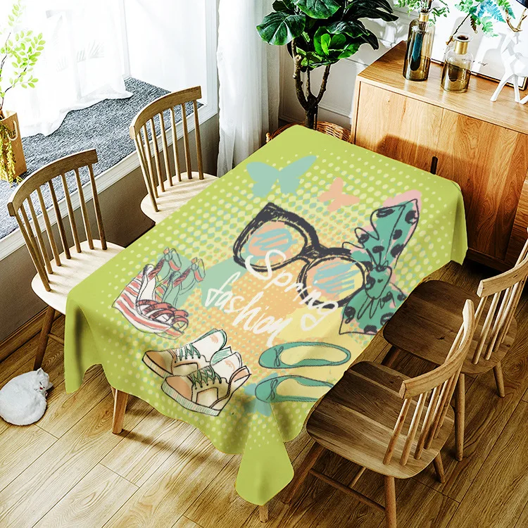 

Waterproof household printing cute girl pattern washable tablecloth