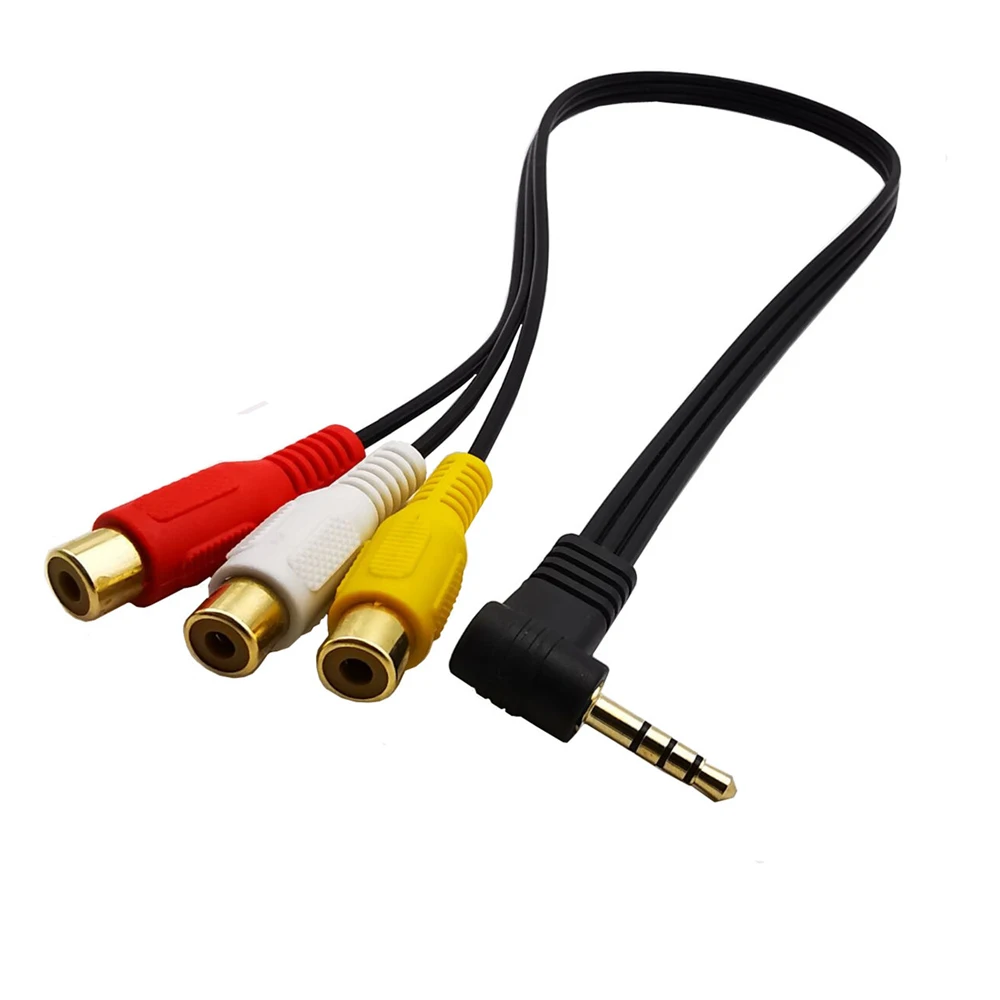 

2pcs Gold Plated 3.5MM Mini Stereo M To 3RCA Audio Video F Adapter Cable 0.5m