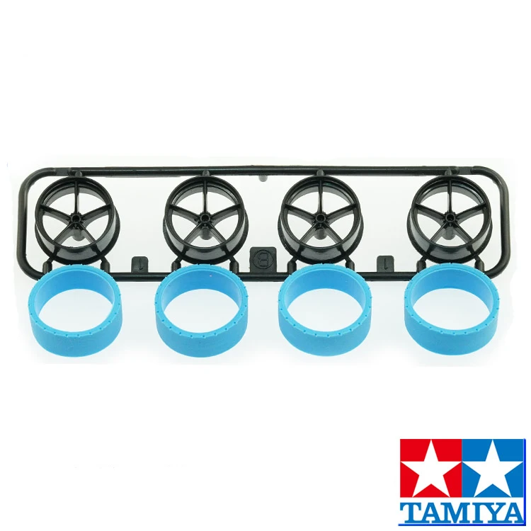 Набор запасных частей Tamiya для миниатюрной модели автомобиля на колесах с большим диаметром, обрезанными шинами и закаленными пятикогтевыми колесами с шагом/тонкостью 95254.