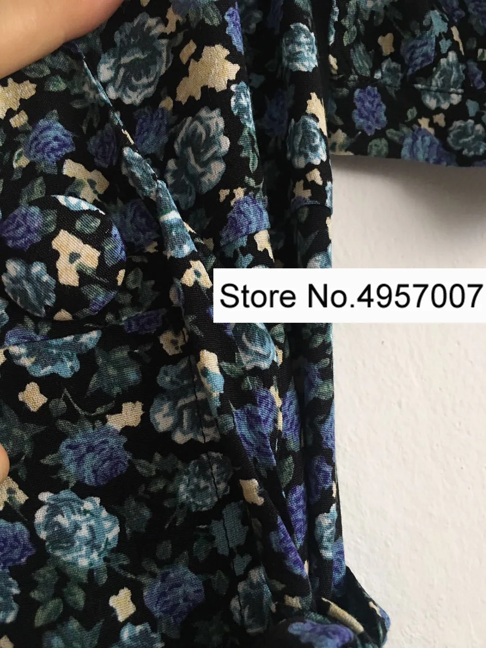 Женское платье миди с цветочным принтом отложным воротником коротким рукавом и