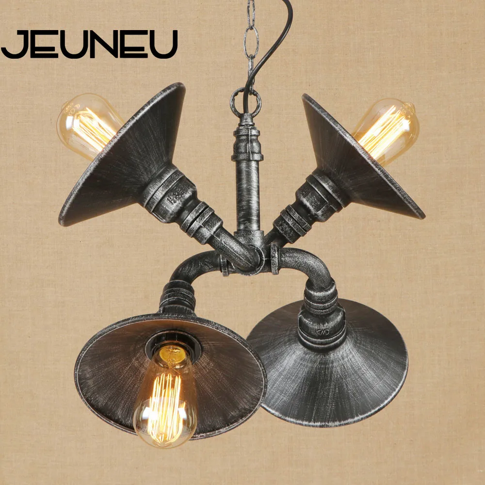 Винтажная Ретро простая Подвесная лампа 4 светодиосветодиодный железная