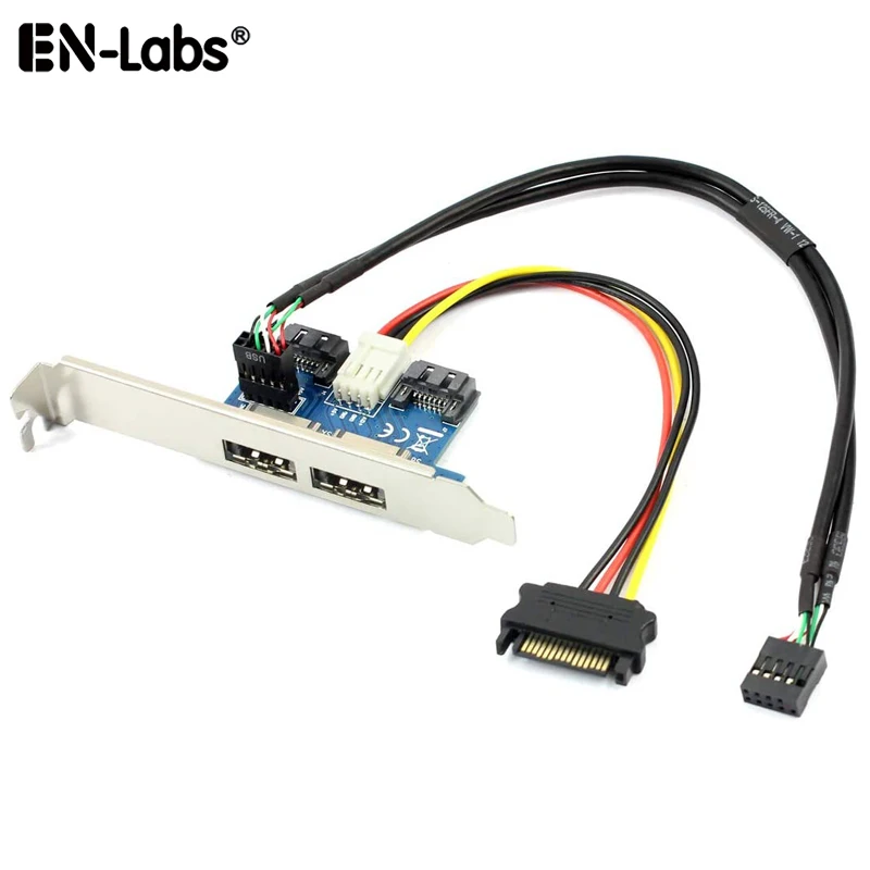 Placa de Expansão Esata Portas Duplas Sata para Essmd Power Over Esata Placa Mãe x Sata e Usb 2.0 Expansor com Capa para pc Cartões para acréscimos