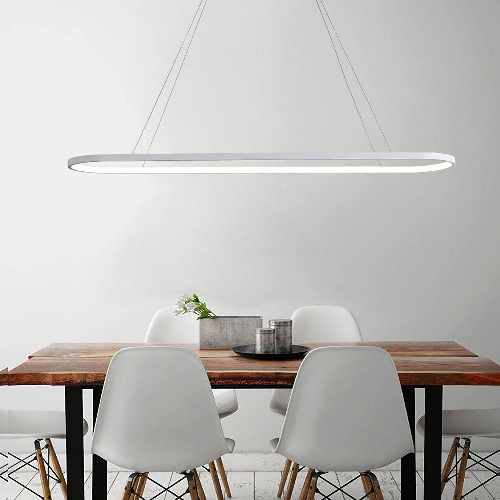 

A Modern pendant lights LED pendant lamp Oval Shaped Line Lighting Fixtures Abajour for Dining Living Room Bedroom Kitchen Salon