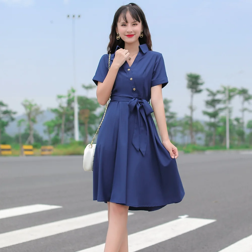 

Summer short sleeved lady dress new slimming student dress PLA318-PLA324