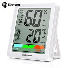 Geevon Temperature And Humidity Gauge Indoor Digital Mini Hygrometer Monitor Indicator Home Room Weather Station