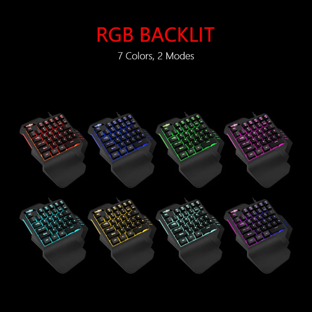 Игровая клавиатура RedThunder с одной рукой с RGB подсветкой, портативная мини игровая клавиатура, Эргономичный игровой контроллер для ПК PS4 Xbox Gamer