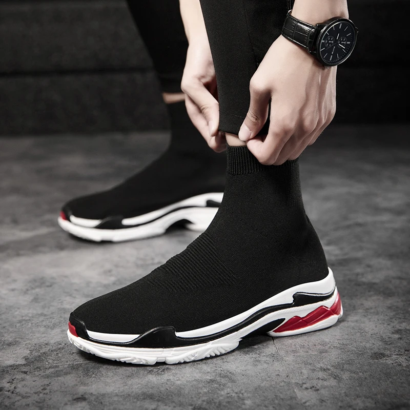 

Shoes on Men hombre knitting zapatillas comfortable 2020 for black sports trainers casuales sapato fashion mannen Casual para