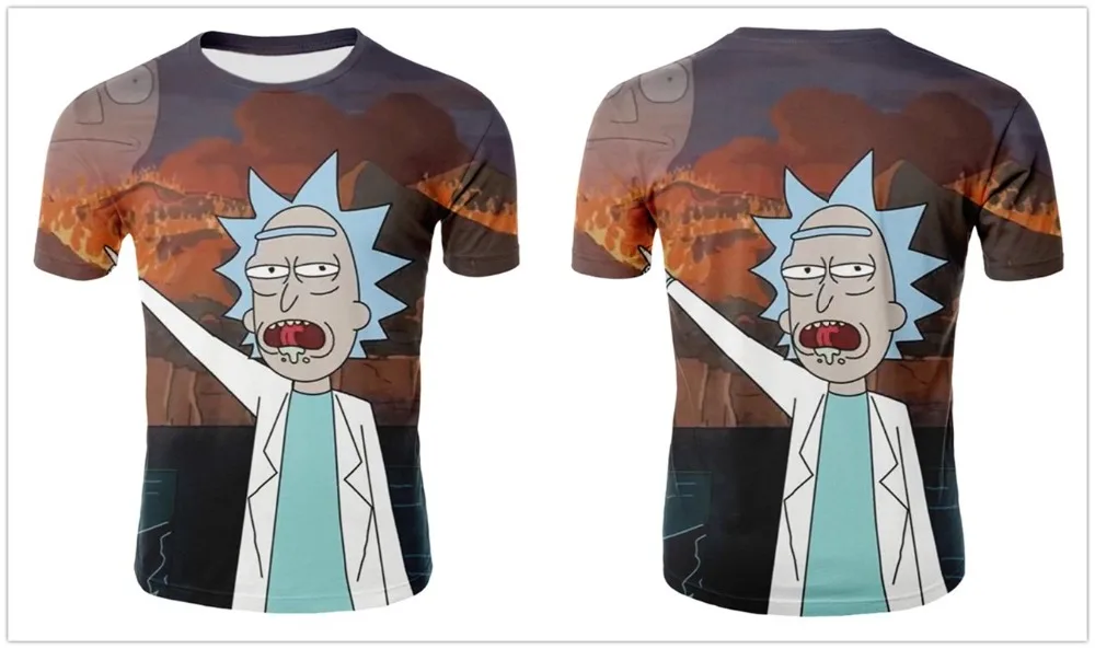 Новинка года; футболка с Мужская 3D футболка Rick and marty By Jm2; летняя футболка; футболки с короткими рукавами и круглым вырезом; Прямая поставка;