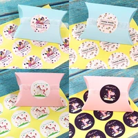120pcs unicorn candy bag sticker wedding birthday unicorn party rainbow unicorn sealing paste gift box stickers packaging
