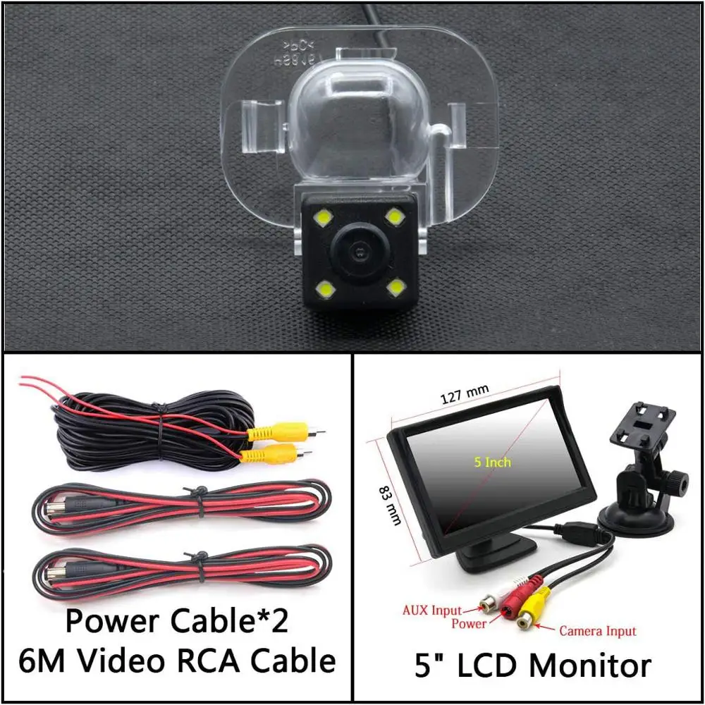 Cam Add 5 inch LCD 4 Светодиодный свет камера заднего вида для hyundai Accent Solaris Creta ix20 Verna i25 Accent 4 RB 5D седан Автостоянка ЖК-зеркало монитор - Название цвета: Cam Add 5 inch LCD