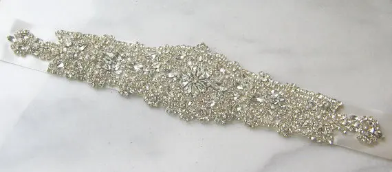 RA-124-1pcs Стразы-аппликация свадьба-кушак-слоновая кость Свадебный-кушак-Пояс Ремни для платья женские ремни Кристалл Бисером Пояс ra181-c - Цвет: RA-124-1pcs
