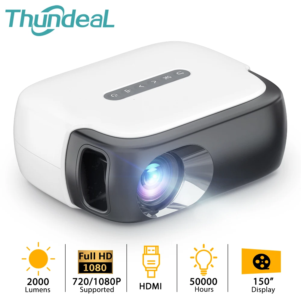 Thundeal 2000лм новый мини портативный проектор TD860 поддерживать 1080p видео домашний