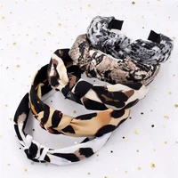 new trendy headband hairband leopard print head tie knot twist women hair hoop turban