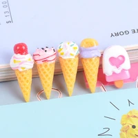 10pcs resin painted ice cream epoxy phone case accessories material handmade hair accessories earrings diy jewelry charm