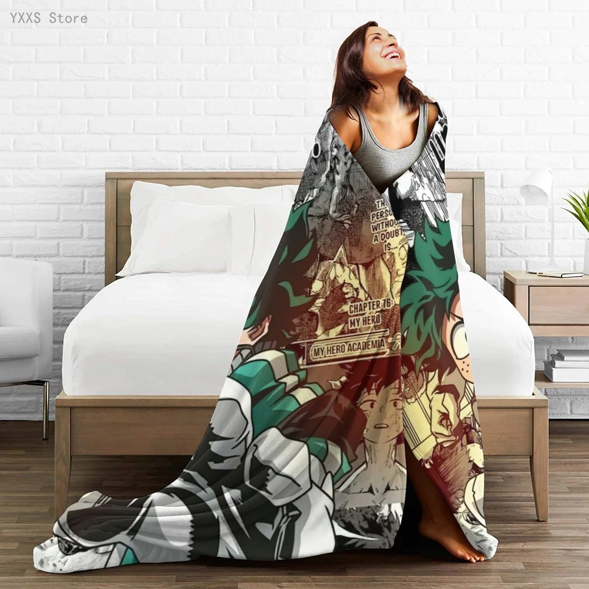 

My Hero Academia 3D Cartoon Sherpa Blanket Warm Super Soft Flannel Office Nap Bedspread Sofa Bedding Plush Quilt Plaids 1790567