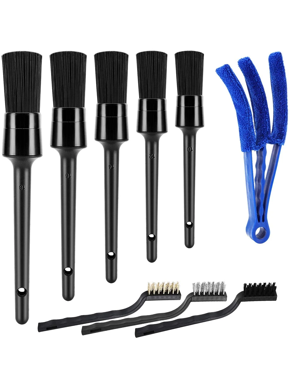 

9Pcs Detailing Brush Set Car Cleaning Brushes Dashboard Brush For Car Leather Air Vents Rim Cleaning Dirt Dust Clean Tools
