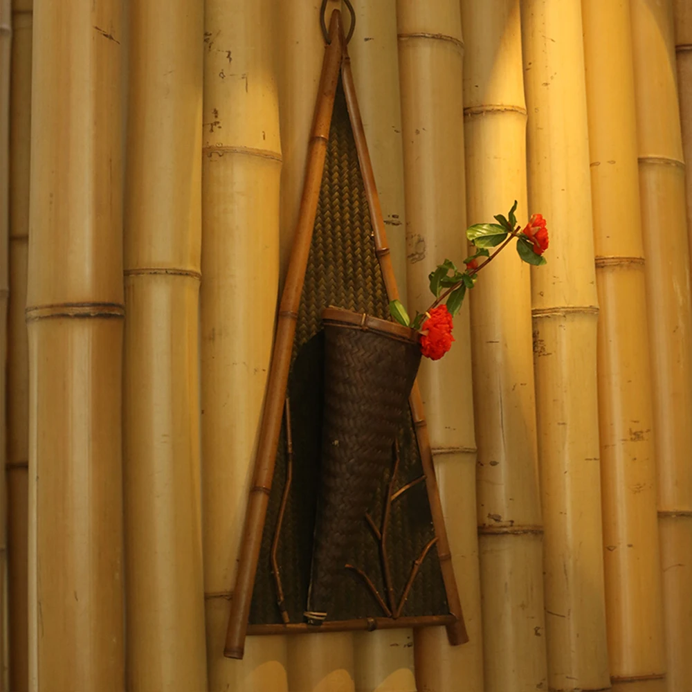 Традиционные японские Стиль висит натурального бамбука ваза для дома и сада