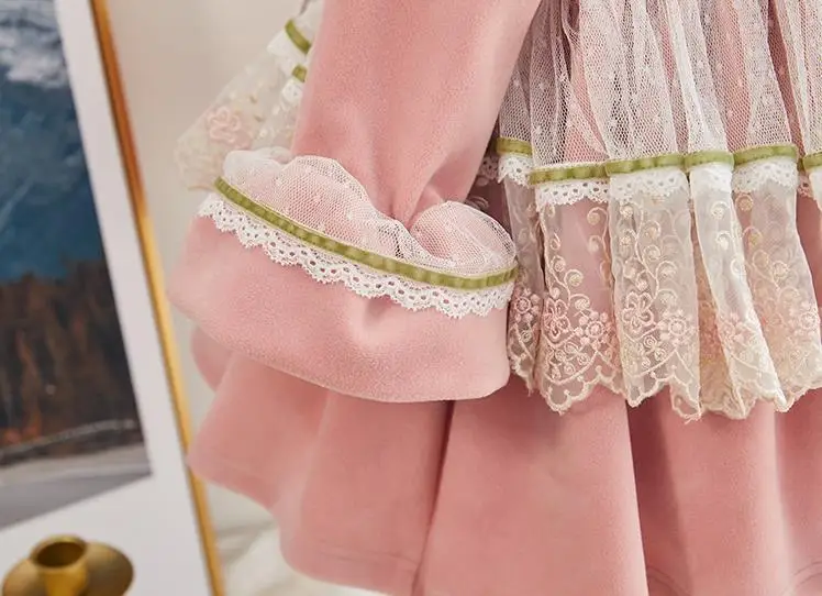 

Baby girl clothes Spanish retro lolita princess dress lace Stitching dress for girls birthday party dress vestidos Y3004