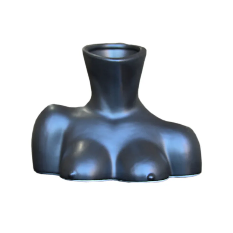 

Corpo humano busto vaso de cerâmica forma do corpo arte peito vaso de flores decoração para casa decoração da arte do desktop