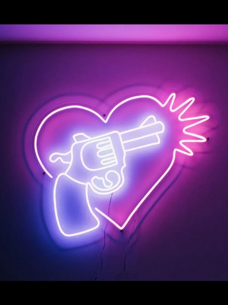 

Neon Sign Blow my heart gun heart decorate home room wall window light Custom Business Signs Beer Energy Drink Pet Shop Sign