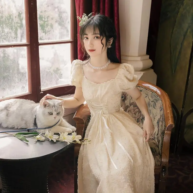 Женское винтажное платье во французском стиле элегантное новое летнее 2020 с