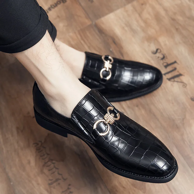 

Metal Decoration Gentleman Oxford Shoes For Men Luxurious Man Business Leather Men's Moccasins Italian Summer Designer Black