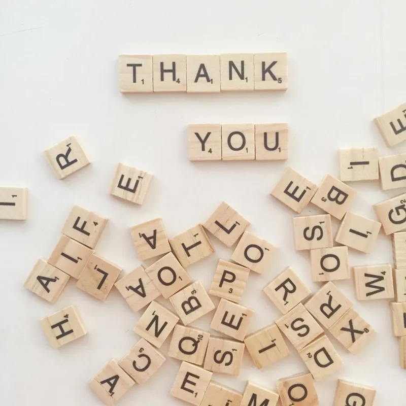 100 шт./компл. английские слова деревянные буквы алфавитная плитка черный царапают