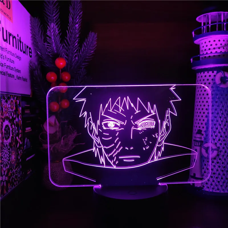 

Naruto Uchiha Obito 3d Night Light Led Lamp Shippuden Anime Figure Lampara Home Decoration Lighting Bedroom Decor Manga Lights