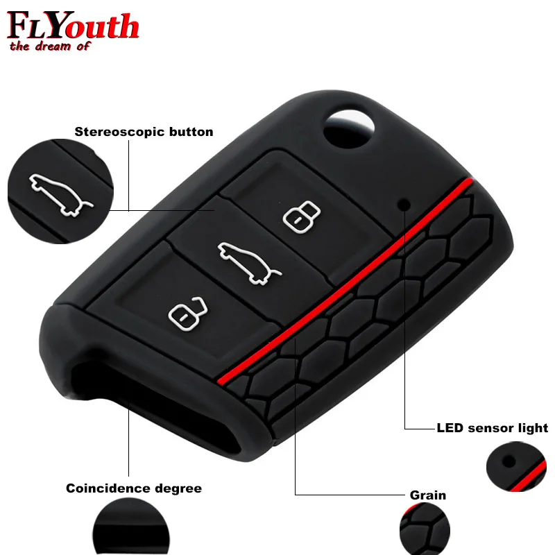 

For Volkswagen Golf 7 mk7 For Skoda Octavia A7 Silicone Key Portect Cases Car Accessories Key Case Bag Key Cover Car-styling 1Pc