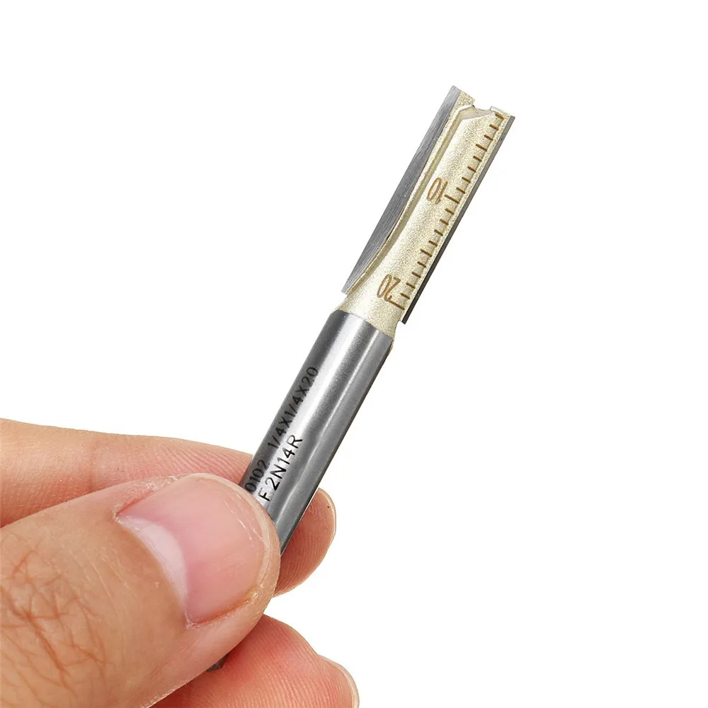 

1 Piece 1/4 Inch Shank Double Flute Straight Router Bit Cutter CNC Carbide Wood Cutting Tool
