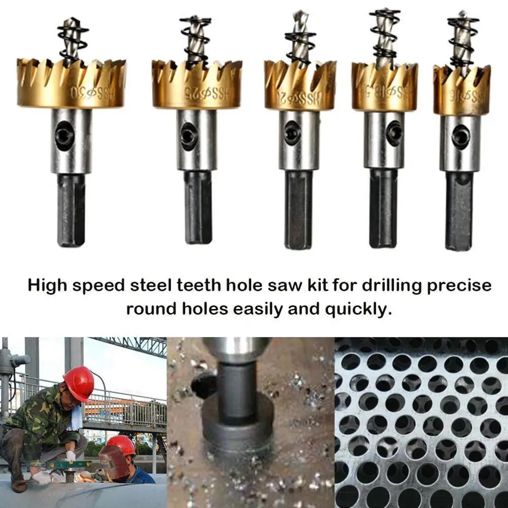 

5x Hole Saw Tooth Kit HSS Steel Drill Bit Set Cutter Alloy Tools For Metal Tool Wood I6T4