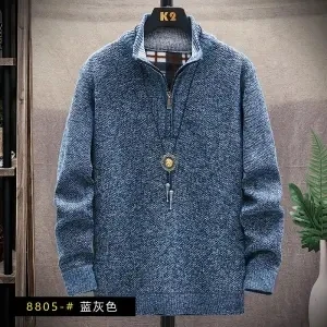 

Sweater wear men's sweater men's cardigan Korean trend autumn and winter jacket plus velvet thickened jacket