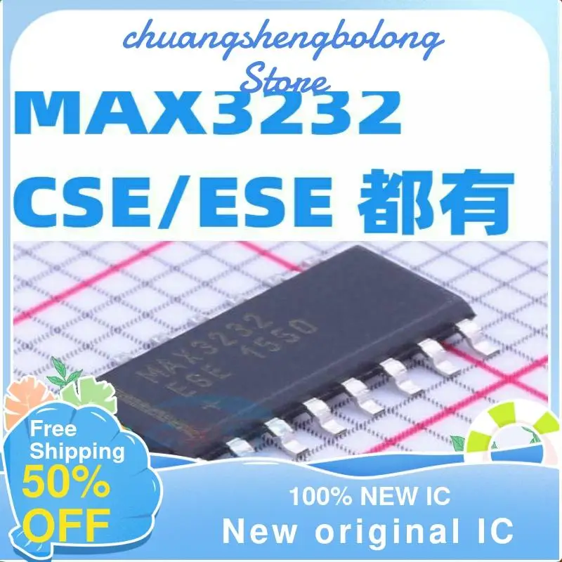 

10-200PCS MAX3232CSE/MAX3232ESE SOP16 RS-232 New original IC