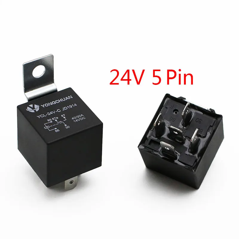 5P 24V 40A 4 5 Pin 4P 5 P 40A водонепроницаемое реле автомобильное долгая жизнь автомобильные реле нормально открытое DC 12 V/24 V реле для головного света кондиционера - Габаритные размеры: 5P 24V 40A