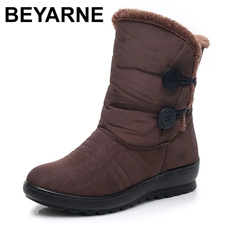 BEYARNEWinter/Женская обувь Зимние ботинки для женщин Теплые ботильоны