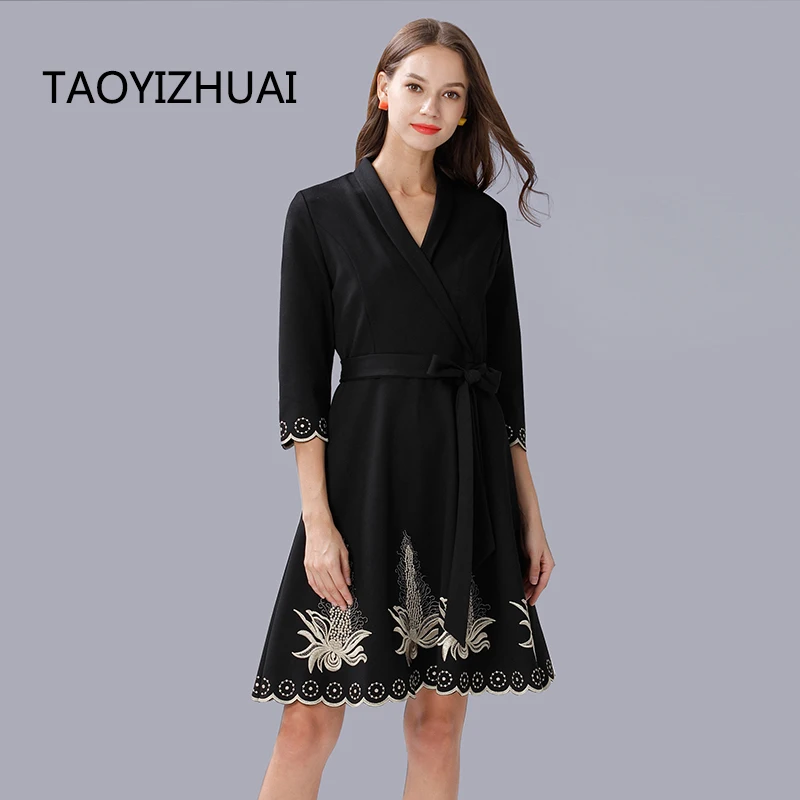 TAOYIZHUAI mini dress  women autumn new arrival half irregular sleeve  mid waist  deep v neck  plus size  sex club lady  vestido